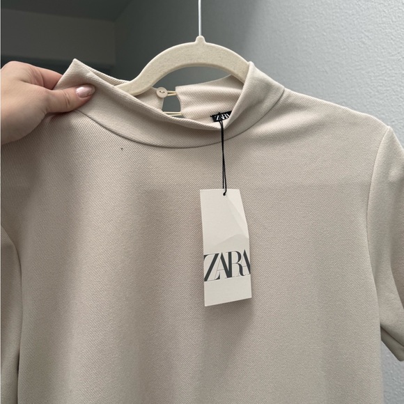 Zara Cream Midi Dress with Pockets - Picture 7 of 7